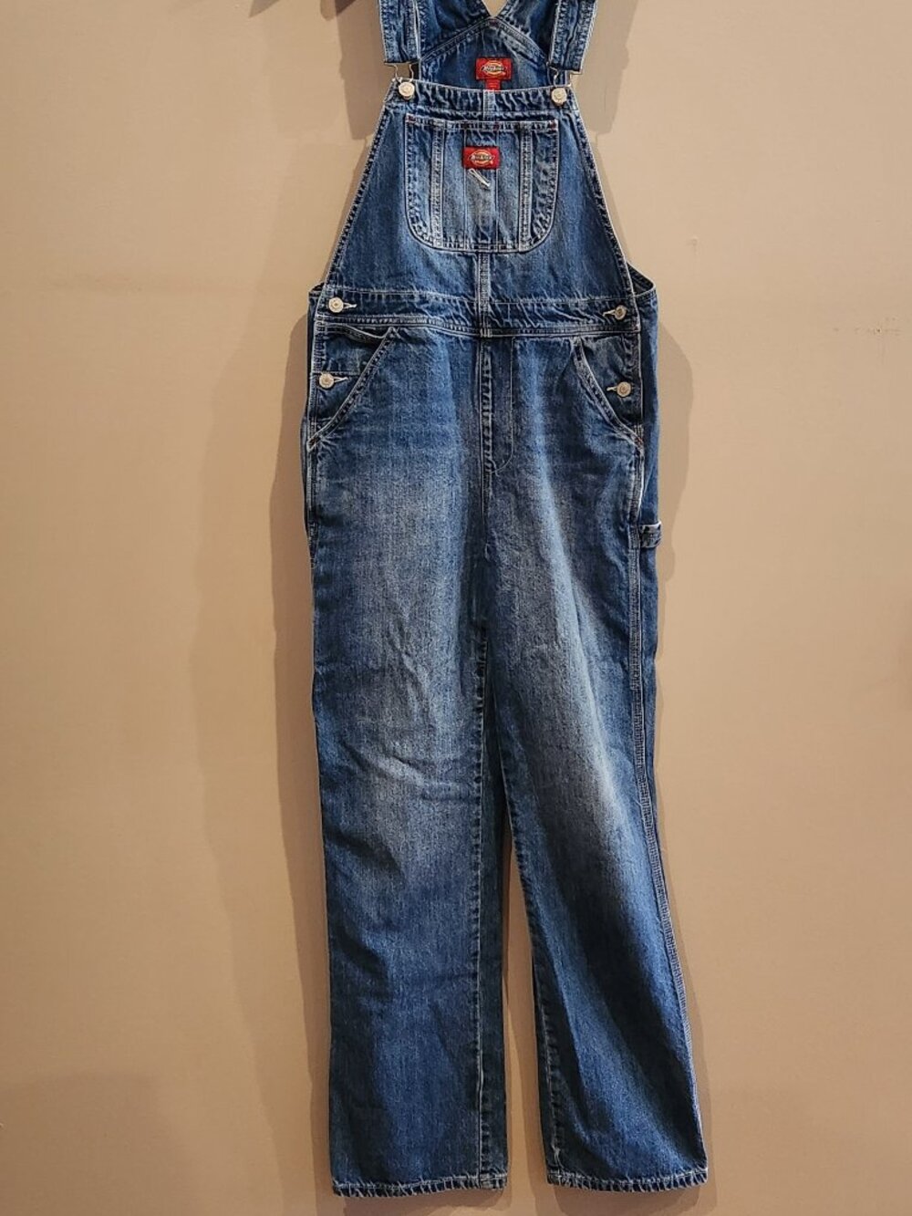 Dickies Denim Bib Overalls Womens Small Carpenter Utility Jeans